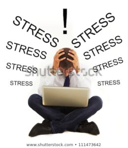 man in financial fix causing stress